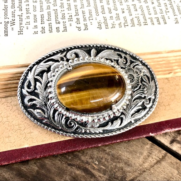 Vintage Accessories - 🔴SALE Vintage Tiger’s Eye belt buckle